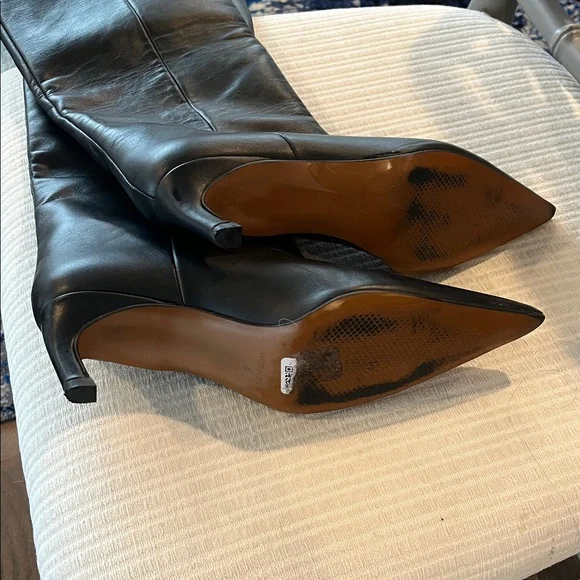 ASOS Design Cleona premium leather boot kitten heel black US 6 - Picture 6 of 9